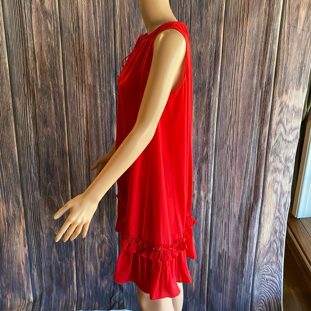 Catherine Malandrino Ruby Red Swing Ruffle Dress … - image 3